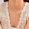 Classic Cross Zircon Y-shaped Necklace for Women,Butterfly Heart Shaped Choker Necklaces,Gold Color Stainless Steel Jewelry Gift