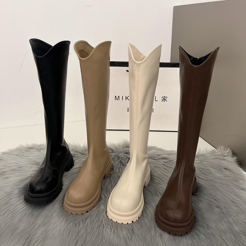 Martin Boots Women's Summer White Korean Boots V-mouth Super Fire Cowboy Boots New Knight Platform Boots