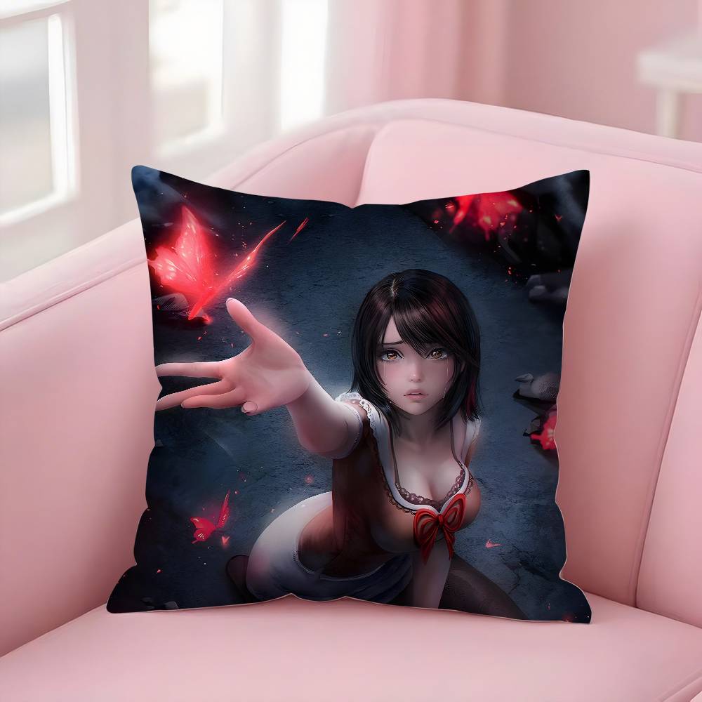 Horror Game F-Fatal FrameS II Pillow Case Soft Plush Fabric Double Sided Print Decorative Home Living Room Gift Cushion Cover