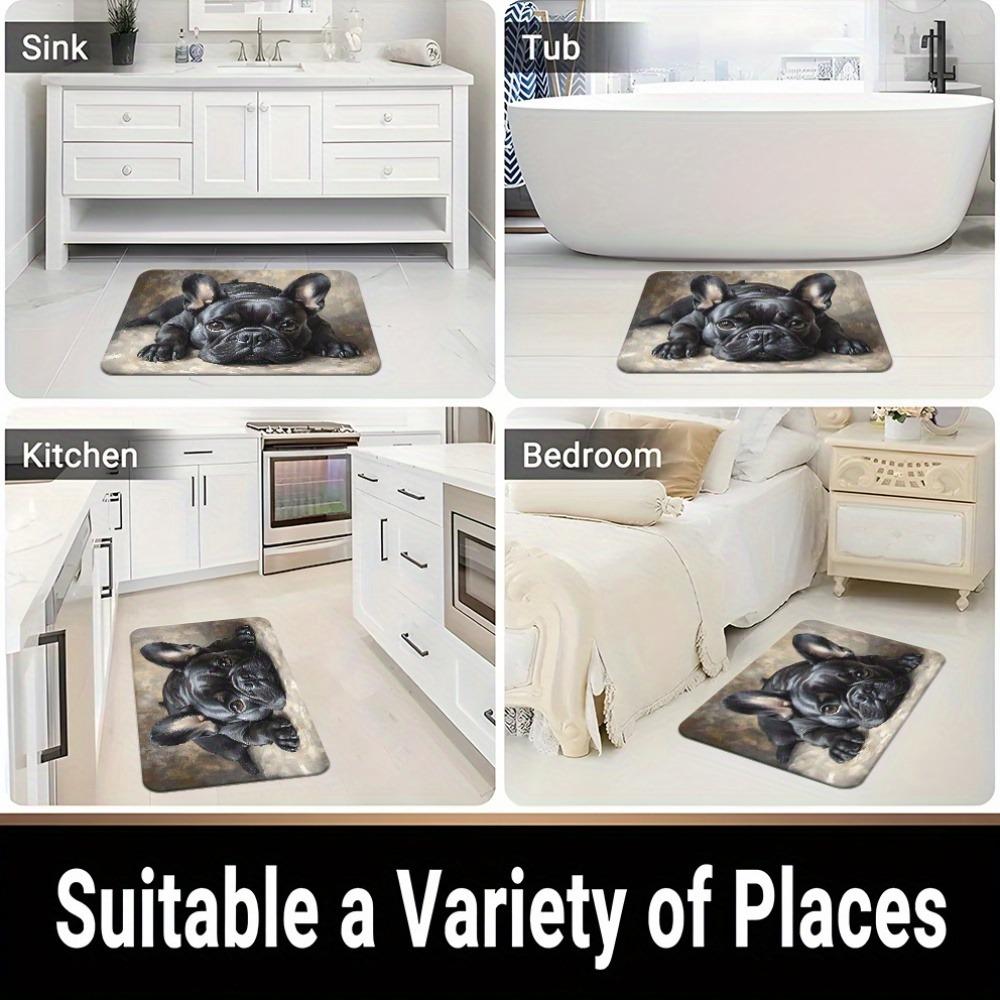 1PC Cute Dog Pattern Kitchen Rugs Non-Slip Home Door Mats Pop design Bathroom Rugs Bath Mat Carpet for Home Sink Laundry Decor