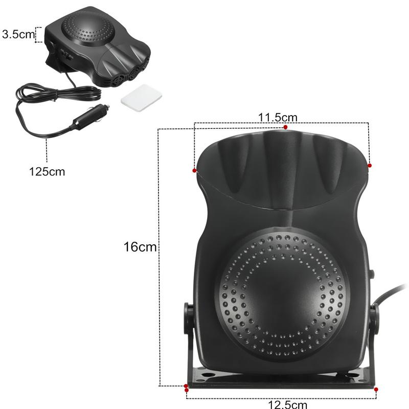 12V 150W Portable Car Heater 2 In 1 Windshield Heating Fan Defroster Demister with Car Electrical