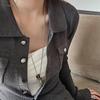 Retro Imitation Grape Stone Pendant Necklace Long Sweater Chain Necklace For Women  Party Jewelry Accessories