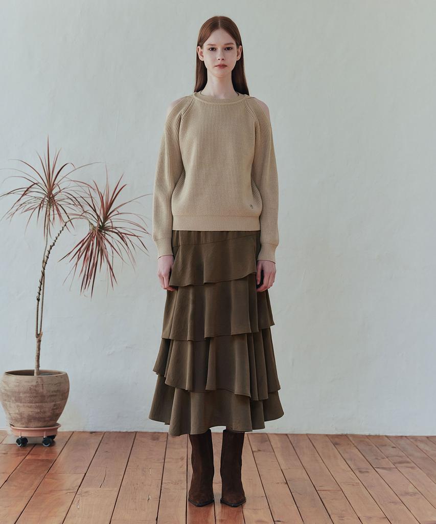 ZEROSTREET [3 Colors] Opening Off-Shoulder Knit