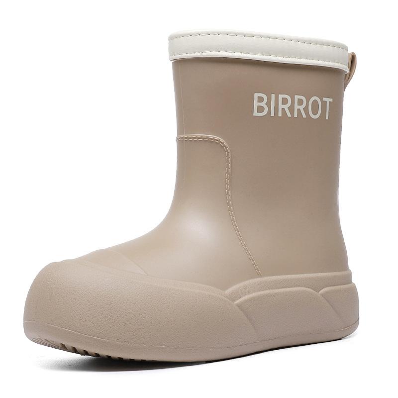 Medium tube rain shoes women wear fashion water shoes soft sole non-slip rubber shoes waterproof camping rain boots