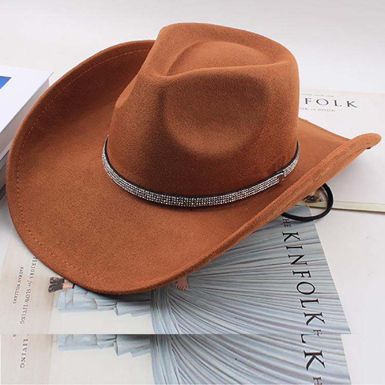 Western Cowboy Style Tibetan Fashion Top Hat Autumn/Winter New Collection Deer Skin Velvet Large Edge Riding Hat