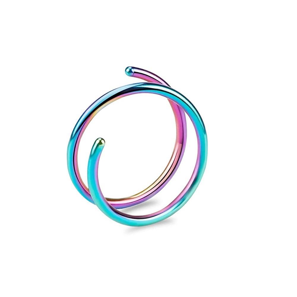 

1 шт. 6/8/10 мм 316L нержавеющая сталь спиральные кольца для носа, серьги-кольца для хряща, кольцо для губы, пирсинг тела, циркон 6mm