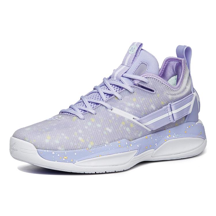 New Anta GH3 Cushioning Anti Slip And Wear Resistant Low Top Basketball Shoes Light Purple 112221103-2