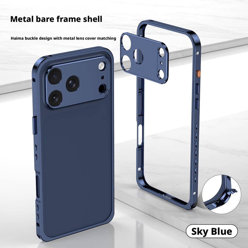 Best Selling Products Aluminum Metal Frame Phone Case for iPhone 17 Pro Max Mobile Accessories Lens Protective Orange Antishock
