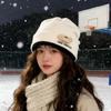 Women's autumn and winter hats, crimped warm knitted hats, ear protectors, cold-proof pullovers, and headcaps for men