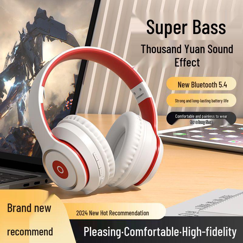 Wireless Over-Ear Bluetooth Headphones with Heavy Bass, Long Battery Life, and Noise Cancelling for Gaming