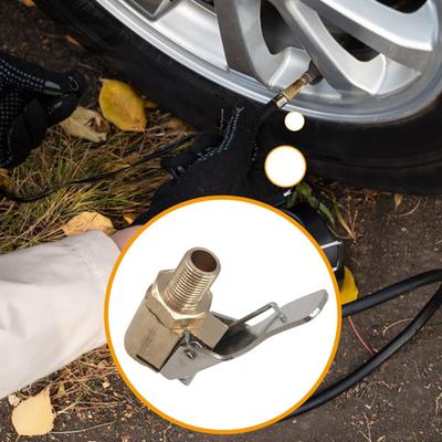 2Pcs Brass Tire Air Chucks Locking Pneumatic Chuck with Silicone Seal Quick Connect Tire Valve Clamp for Car Inflator Portable Anti-Leakage Adapter