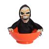 Party Props Electric Skeleton Halloween Candy Bowl Glowing Plastic Fruit Bowl Battery Powered Halloween Ghost Ornament Gift