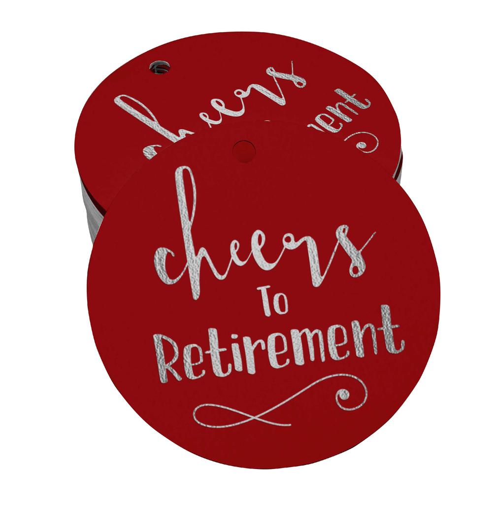 Inkdotpot Pack Of 100 Real Gold Foil Paper Tags Cheers To Retirement Favor Hang