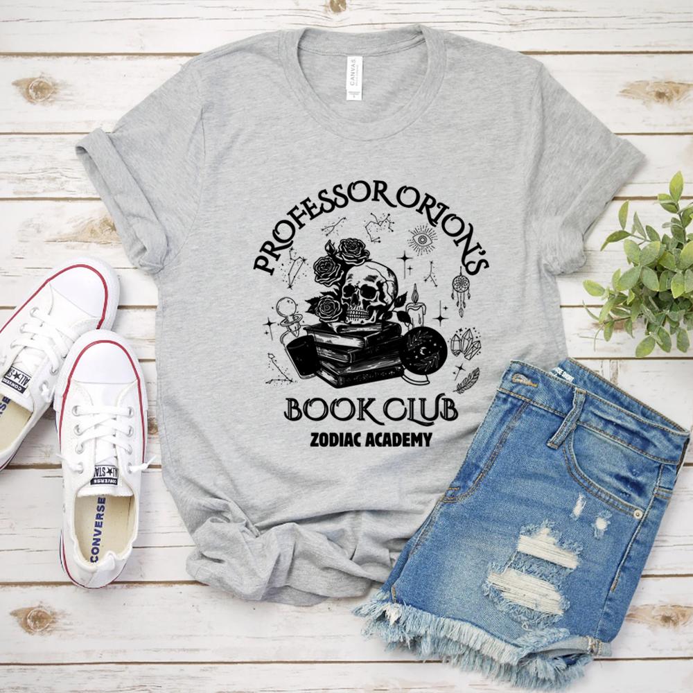 Zodiac Academy T-Shirt Professor Orions Buchclub Shirt Geschenk für Buchliebhaber Fantasy-Leser Bücherwurm Rundhals-T-Shirt Geschenk für Sie