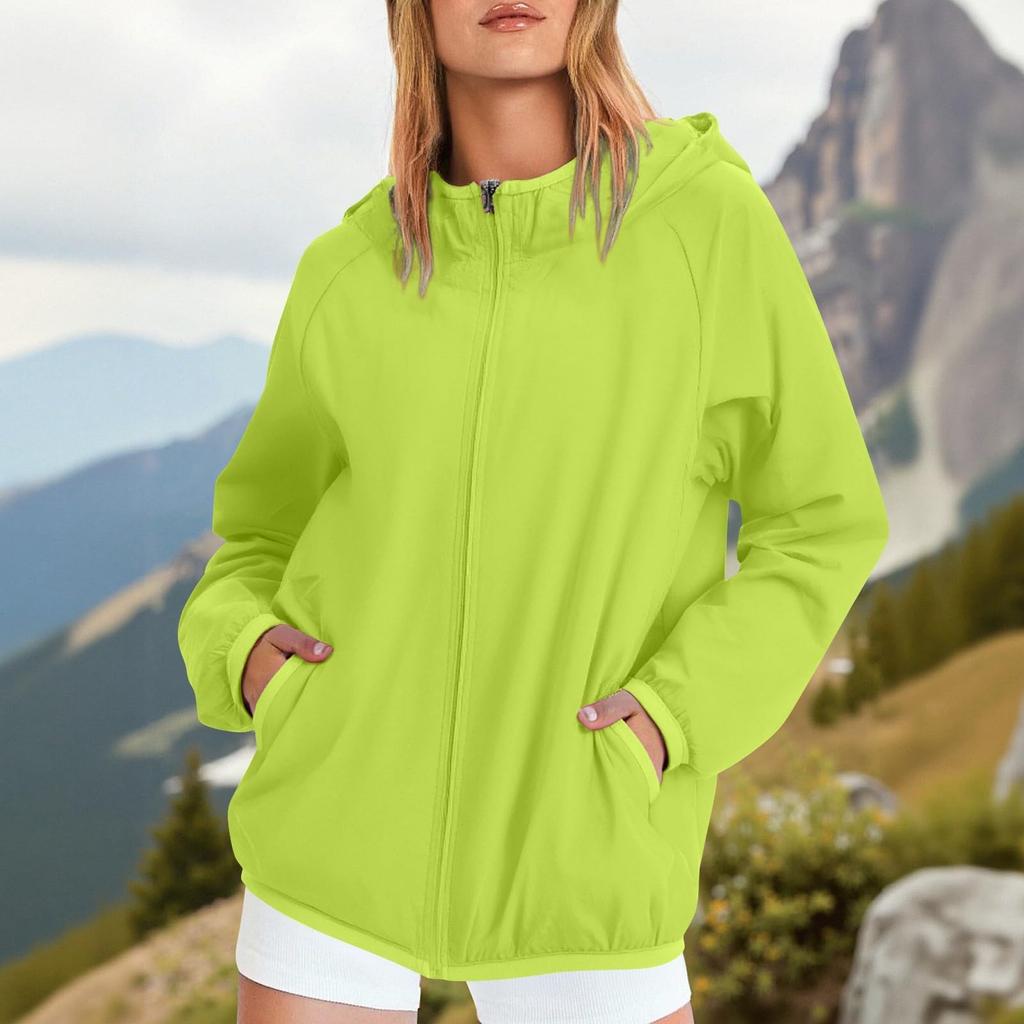 Women's Rain Jacket, Soft and Lightweight Full Zipper Sweatshirt Jacket