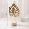 Golden Ginkgo Leaf Feather Metal Model Figurines Manual Desktop Crafts Ornaments Photo Props Statues Sculptures Home Decoration