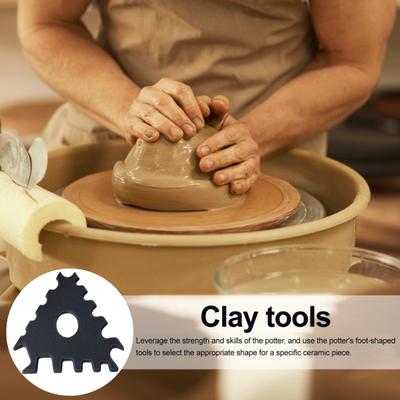 Hrnčiarsky rebrový keramický orezávací nástroj Prenosný viacúčelový nástroj na tvarovanie a modelovanie hliny DIY Hladenie textúry hliny Rebrové orezávacie nástroje