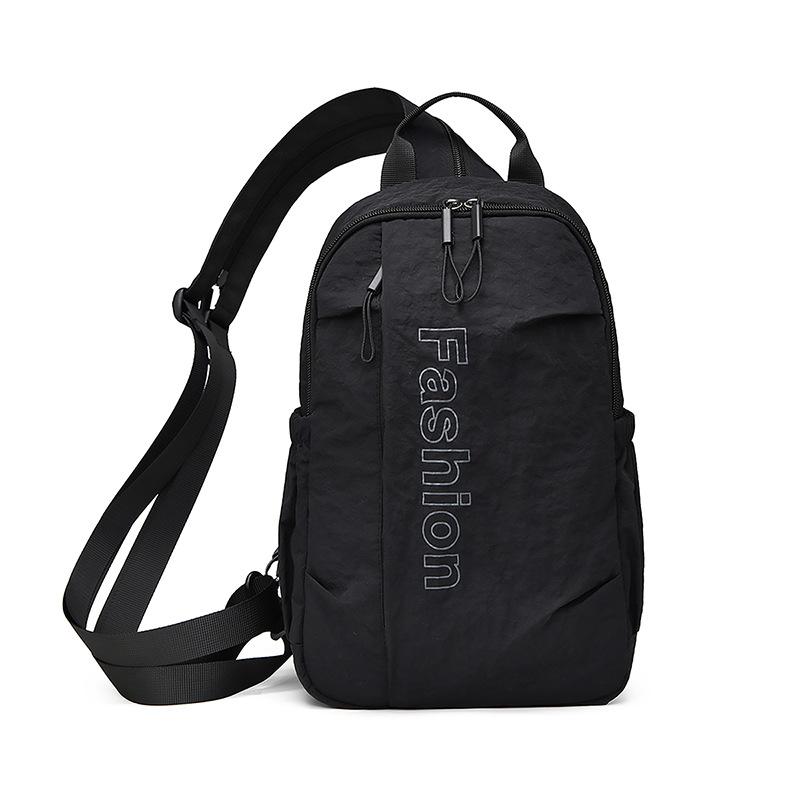 

Lightweight Water-repellent Nylon Bag Backpack Multi-functional Men s Large Capacity Chest Bag чёрный