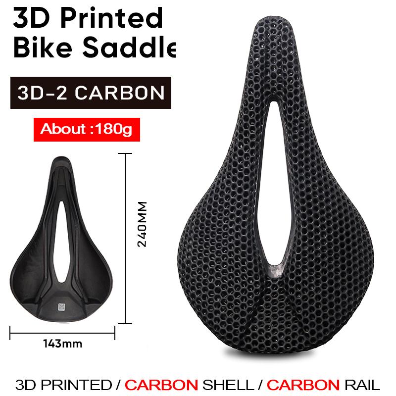 BUCKLOS 3D Printed Bicycle Seat Cushion Carbon Fiber Bike Saddle 143mm 155mm Bike Cushion Road MTB Triathlon Seat Nylon