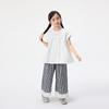 Girls' Pleated Spliced Short Sleeve Shirt