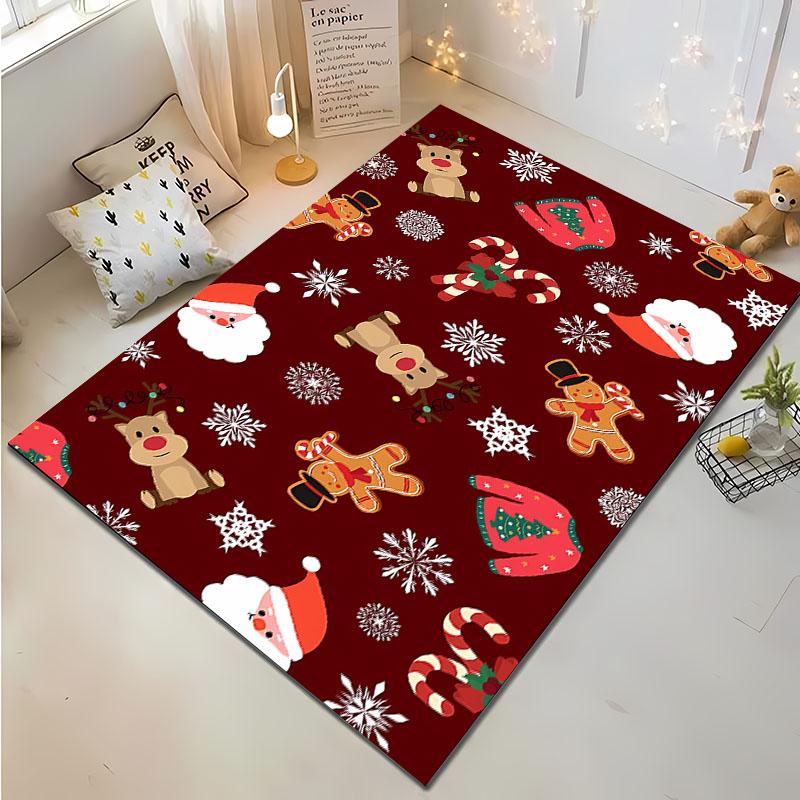 3D Christmas Cartoon Carpet, Living Room Bedroom Home Decor Carpet Garden Lawn Carpet Kitchen Kids Bedroom Mat Christmas Present