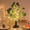 LED Lampa Stołowa Drzewko Sztuczny Eukaliptus 55cm LED Zasilana Bateriami USB Lampki Drzewko Do Pokoju Sypialni Lampa Stołowa Dekoracja Biurka