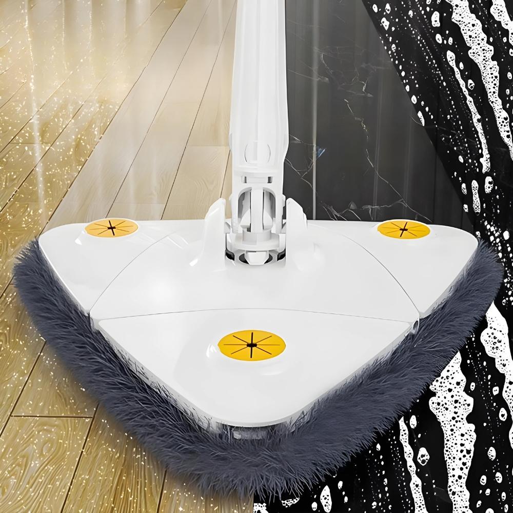 Rotating flat triangular mop, white