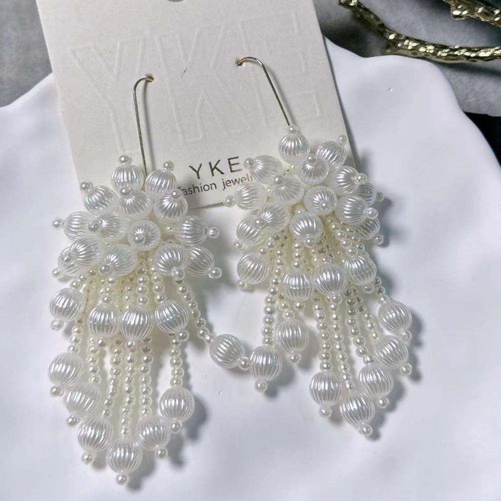 Boucles d'Oreilles Perles Artificielles Perles Boucles d'Oreilles Femme Accessoires Fait Main Clous d'Oreille Perle Exagérés Boucles d'Oreilles Pendantes Perle Vacances