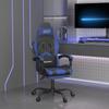 Day and Night - Day and Night Gaming Chair with Footrest In Black Blue Synthetic Leather