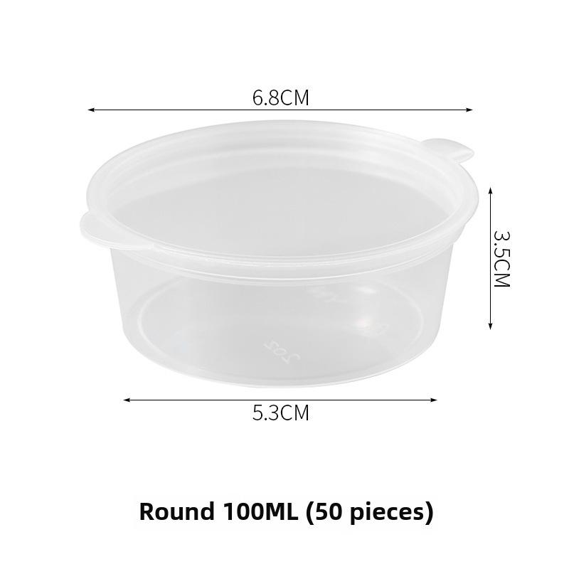 

Одноразовые порционные коробки из полипропилена для фруктов, приправ и заморозки, круглые и квадратные 100ml 50 Pack