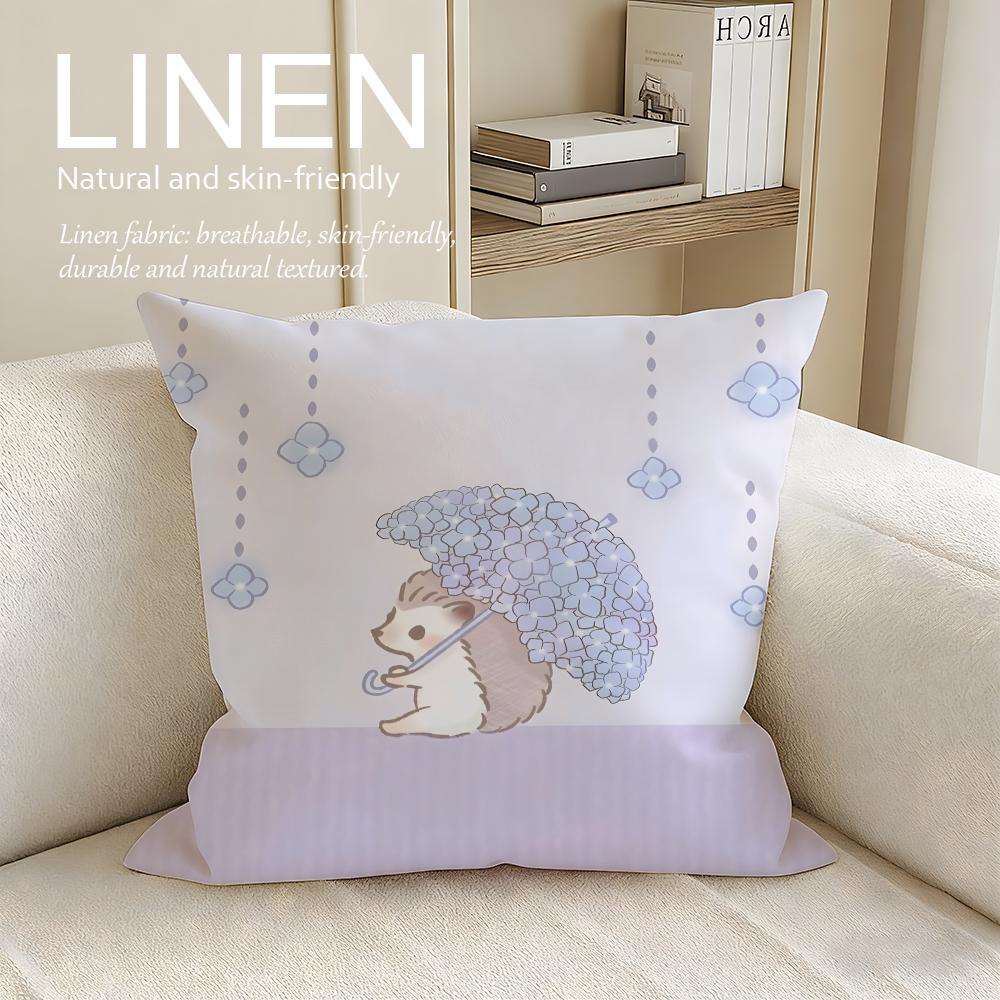 Cute Bokko Hedgehog Cushion Cover Pillowcase Set Pcs x x Breathable Washable Sofa Cushion Cover