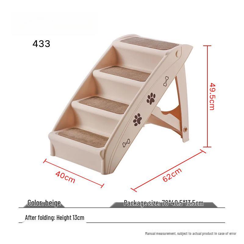 Foldable Pet Stairs: Non-slip Steps for Dogs & Cats - Ideal for Bedside, Sofa & Car