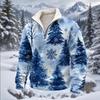Men's Fall Winter Flannel Christmas Print Sweatshirt for Casual and Holiday Wear