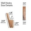 Wooden Coat Hook Wall Hooks, Heavy-duty Walnut Wood Hook, Decorative Key Holder Coat Rack Wall-mounted Hook Clothes Hanger