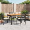 Vidaxl 5-Cz. Garden Furniture Set With Cushions, Black, Poly Rattan