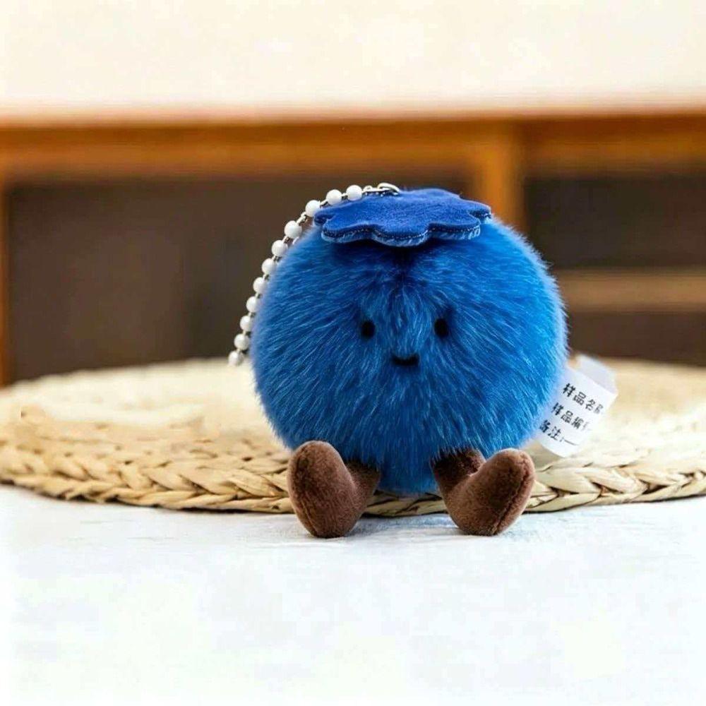 Simulation Blueberry Blueberry Plush Keychain Soft Blueberry Plush Bag Charm Bag Decor