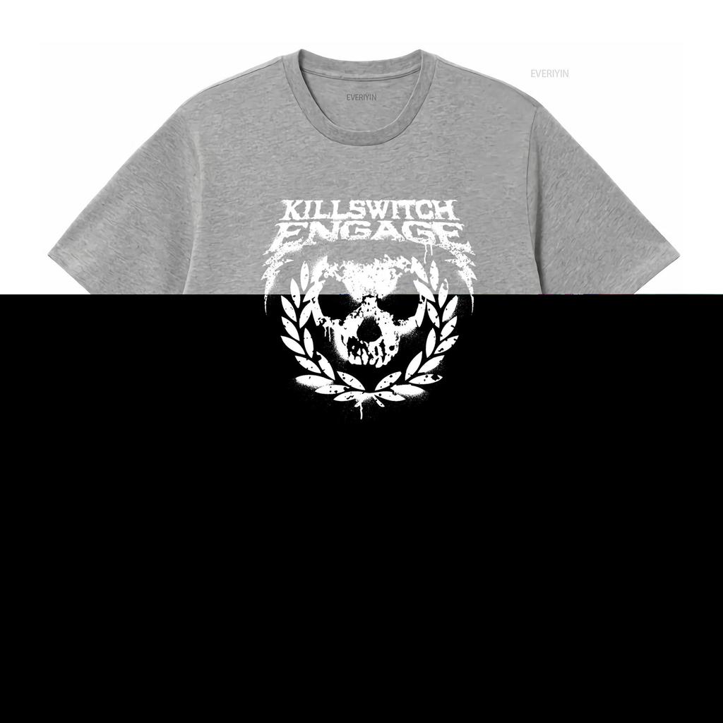 Killswitch Engage Skull Spraypaint T Shirt Rock Band Inspired Design for Men Vintage Washed Stylish Streetwear