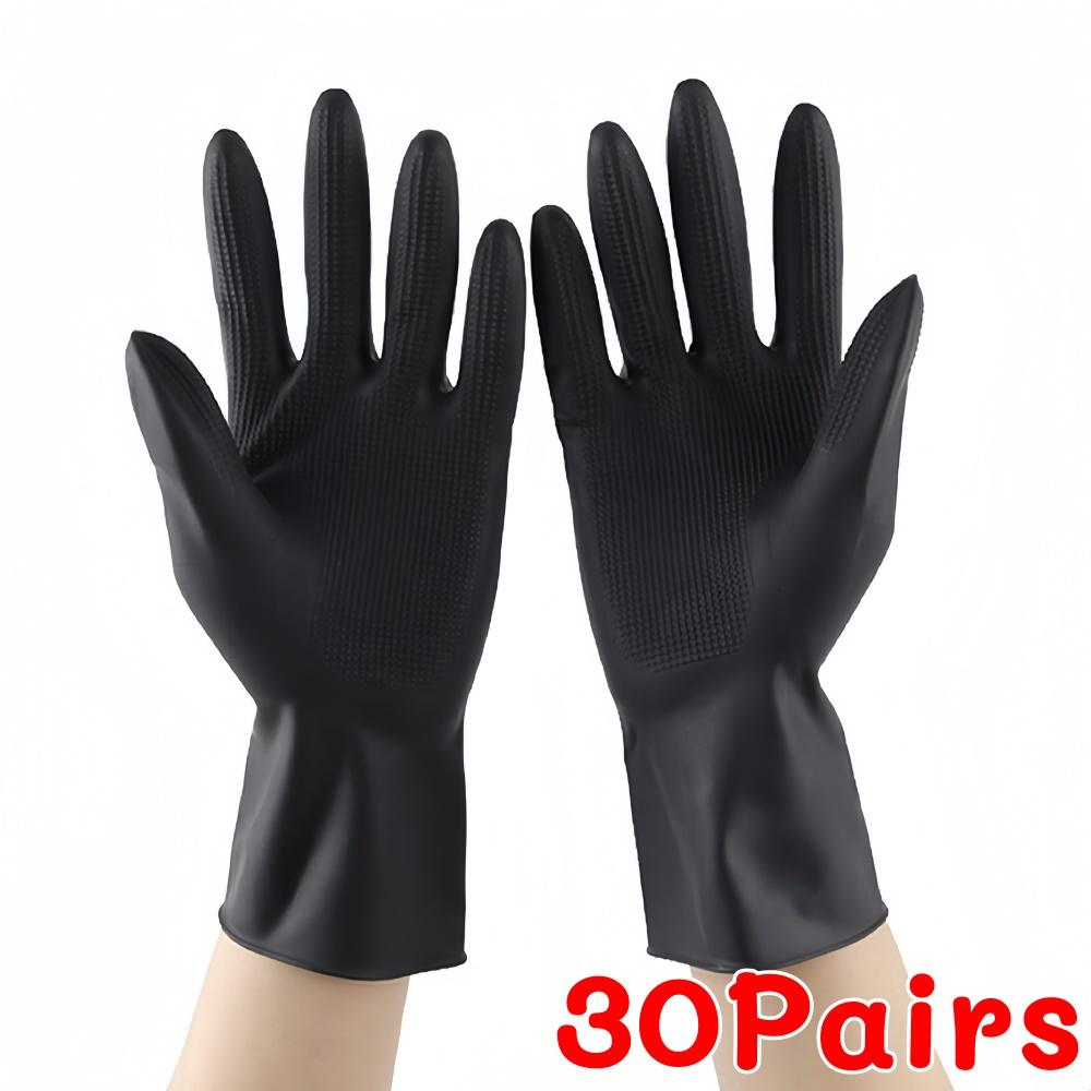 Heavy Duty Latex Gloves Multi-purpose Kitchen Dishwashing Scrub Gloves Household Non-slip Wear-Resistant Black Work Latex Gloves