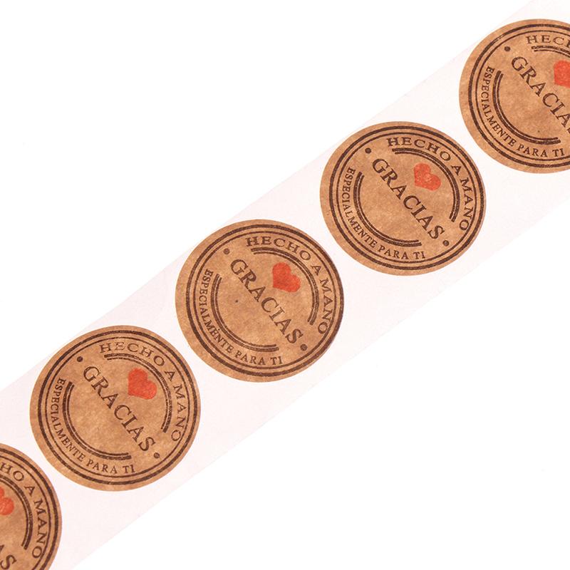 500Pcs Gracias Spanish Thank You Labels Stickers Handmade Scrapbooking Sticker