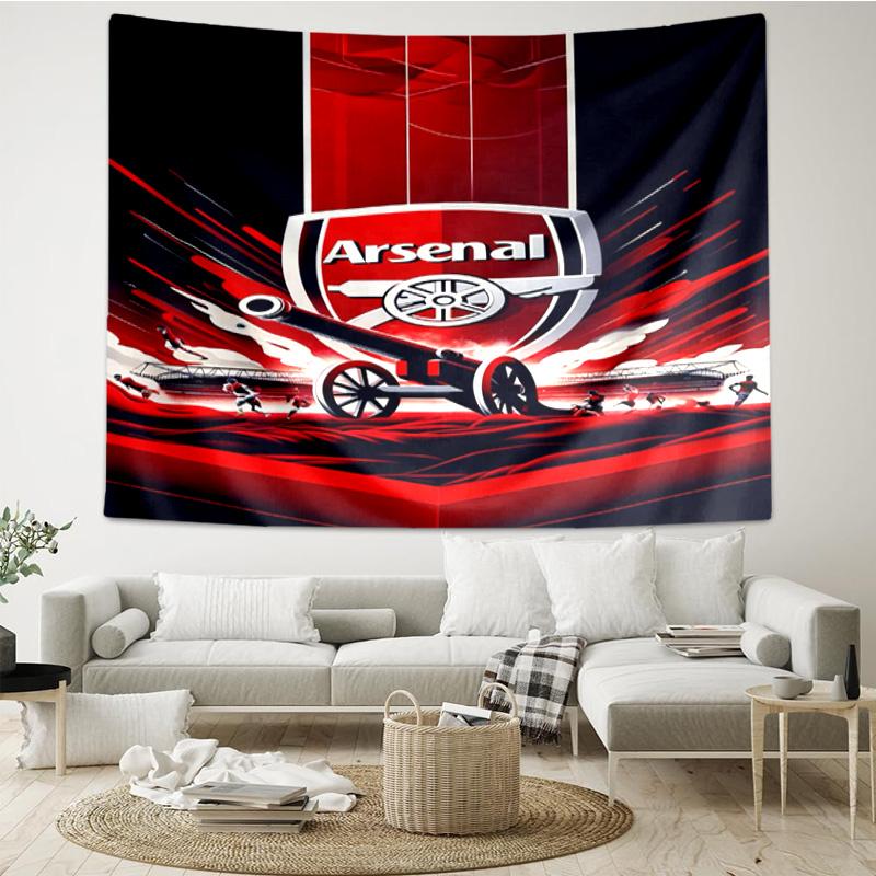 1PC Arsenal Football Club Crest Printed Tapestry Room Decoration Wall Hanging for Living Room Bedroom, dormitory, Birthday and Christmas gifts