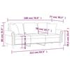 Vidaxl 3-Osobowa Sofa Z Poduszkami, Ciemnoszara, 180 Cm, Aksamit