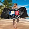 Lyon Football Crest Design Printed Microfiber Beach Towel, Soft And Absorbent, Quick-Dry, Ideal for Summer Travel, Beach Essential, Swimming Pool
