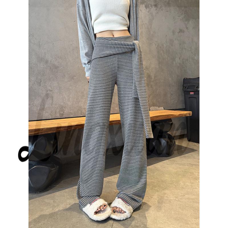 

2026 Sweet & Spicy Women s Striped Sports Pants - Autumn/Winter, Slimming Yoga, Narrow & Wide Leg Options Extra Large світло-сірий колір