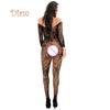 Acadele Femei Hot Sexy See-through Crotchless Off Umeri Neted Bodystocking Lenjerie de noapte