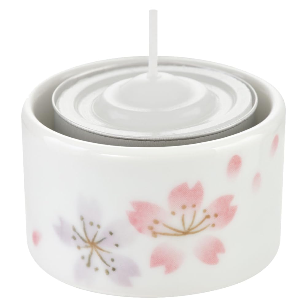 

Candle holder 1 cherry blossom pattern (with candle) белый