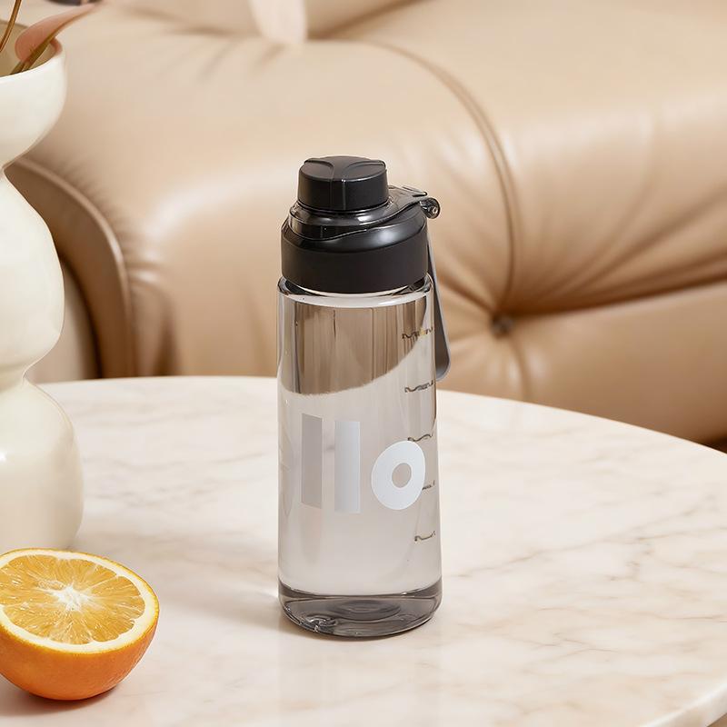 Minimalist Portable Cup Student Water Bottle for Sports, Summer Water Jug, Anti-drop and Anti-leak, Space Cup 650ml чёрный