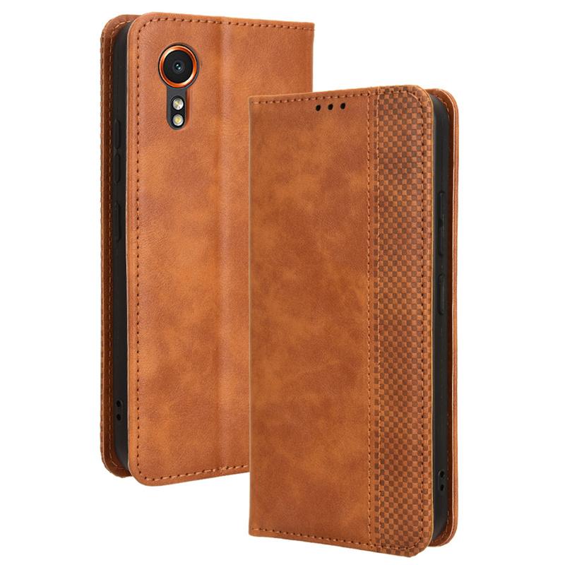 For Samsung Galaxy Xcover 7 leather retro self-attaching phone case Of Galaxy Xcover 7 case flip magnetic wallet cover