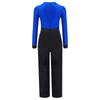 Boys Latin Dance Jumpsuit Color Block Design V Neck Long Sleeve Full Body Leotard Skating Performance Costume