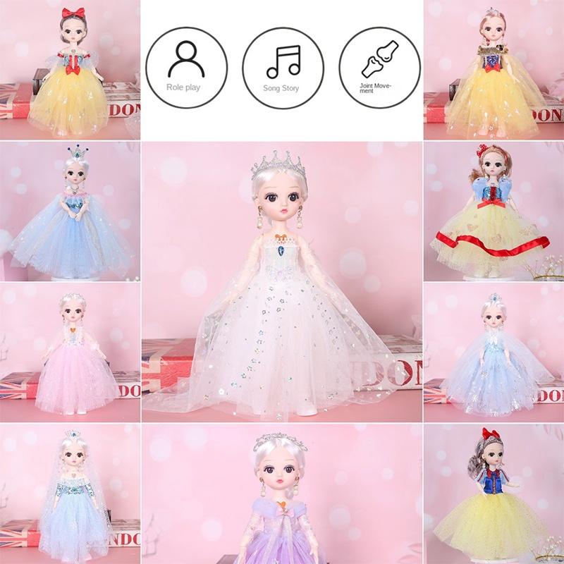 Fashionable 11.8in Elsa Snow White Princess Singing Doll For Girls With 31 Built-in Music Accessories
