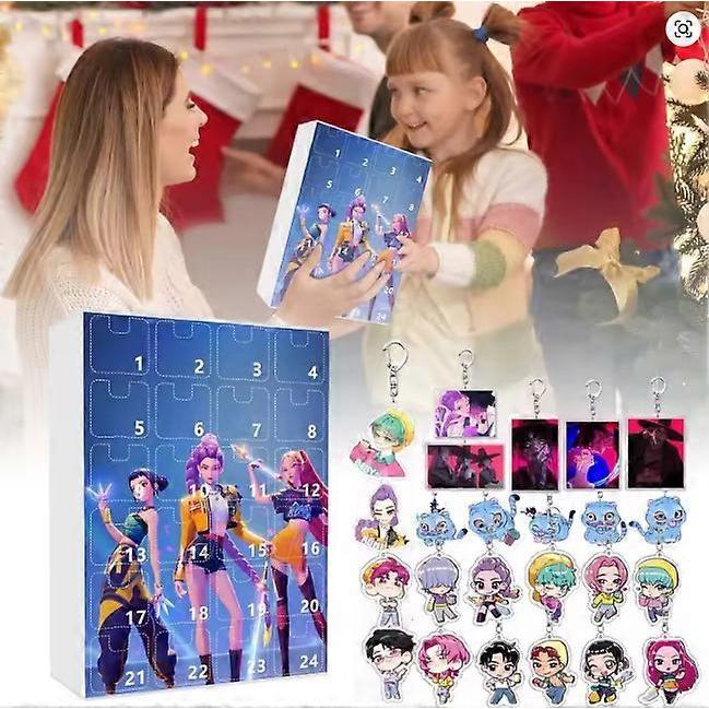 K-pop Demon Hunters Acrylic Advent Calendar Set 24 Days Surprise Christmas Eve Gift Box Christmas Advent Calendar for Fans & Kids A7